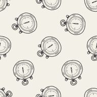 doodle stopwatch seamless pattern background N2