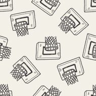 basketball doodle seamless pattern background