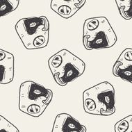 helmet doodle seamless pattern background N2