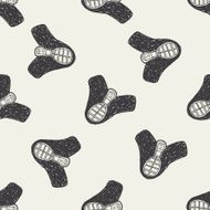 kendo doodle seamless pattern background
