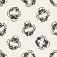 baseball catcher doodle seamless pattern background