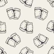 knee pads doodle seamless pattern background