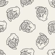 doodle stopwatch seamless pattern background N3