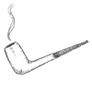 Vector Single Sketch Tobacco Pipe - Chimney