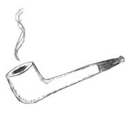 Vector Single Sketch Tobacco Pipe - Liverpool