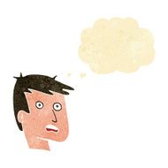 cartoon unhappy face with thought bubble N4