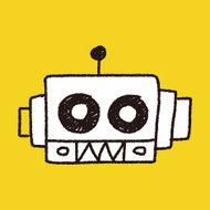 robot doodle drawing N4