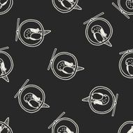 Doodle Bird seamless pattern background