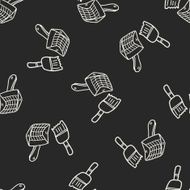 Pet dog broom doodle seamless pattern background
