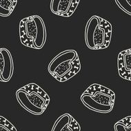 doodle dog bed seamless pattern background