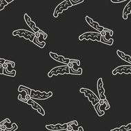 Pet nail clippers doodle seamless pattern background