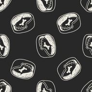 doodle dog bed seamless pattern background N2