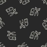 doodle pet grooming seamless pattern background