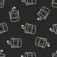 doodle pet drink water bottle seamless pattern background