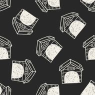 doodle dog house seamless pattern background N2