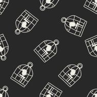 doodle birdcage seamless pattern background