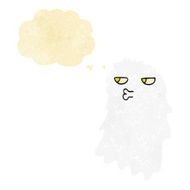 cartoon gross ghost with thought bubble N5