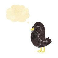 cartoon bird with thought bubble N43