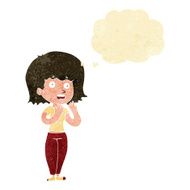 cartoon shocked woman with thought bubble N18