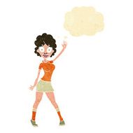 cartoon woman dancing with thought bubble N5