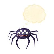 cartoon halloween spider with thought bubble