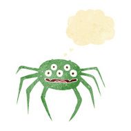 cartoon halloween spider with thought bubble N2