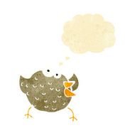 cartoon happy bird with thought bubble N5