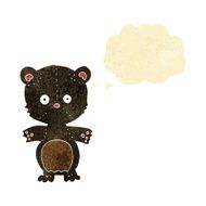 cartoon happy black bear with thought bubble N2