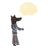 cartoon wolf man with thought bubble N6