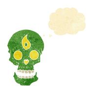 cartoon mystic skull with thought bubble