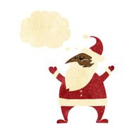 cartoon santa claus with thought bubble N35