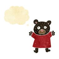 cartoon cute black bear with thought bubble N11