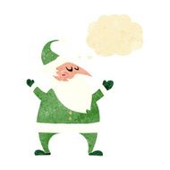 cartoon santa claus with thought bubble N36