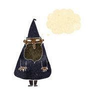 cartoon wizard with thought bubble N4