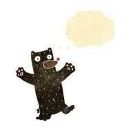 cartoon black bear with thought bubble N12