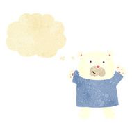 cartoon cute polar bear with thought bubble N11