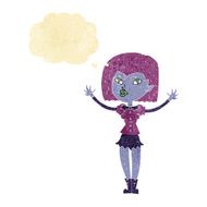 cartoon vampire girl with thought bubble N41