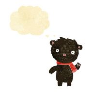 cartoon cute black bear with thought bubble N13