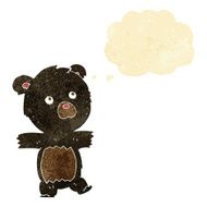 cartoon cute black bear with thought bubble N14