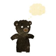 cute cartoon black bear with thought bubble N9