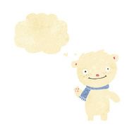 cartoon cute polar bear with thought bubble N12