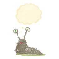 cartoon gross slug with thought bubble