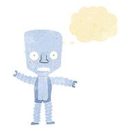 cartoon robot with thought bubble N23