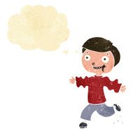 cartoon excited boy with thought bubble N30