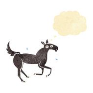 cartoon horse sweating with thought bubble N2