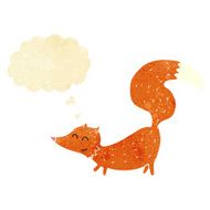 cartoon little fox with thought bubble N4