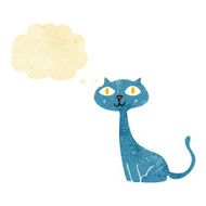 cartoon cat with thought bubble N6