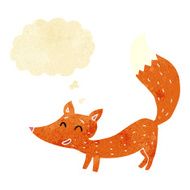 cartoon little fox with thought bubble N5