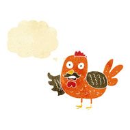 cartoon old rooster with thought bubble N2