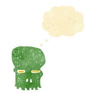 cartoon spooky skull with thought bubble N27